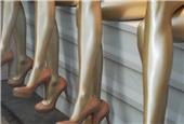 Gold-coated pantyhose shows that light-emitting apparel may be feasible